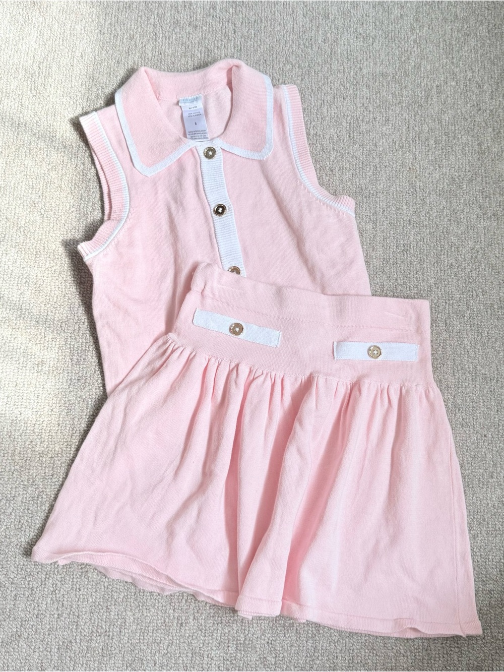 Draper James Pink Knit Skirt with White Trim